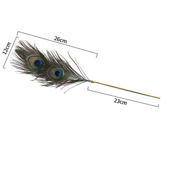 Peacock Feather with Detachable Golden Stick Flirt Spanking Erotic Cosplay Adult Games Whip Sex Toy for Women Exotic Accessories