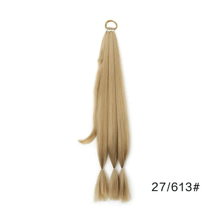 Synthetic Long Braided Ponytail Extension with Hair Tie Straight Wrap Around Natural Soft Hair Piece Daily Wear 30 Inch 160 Gram