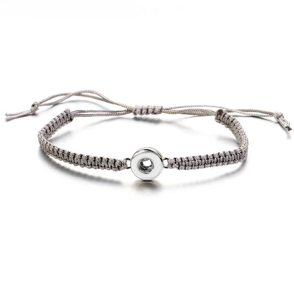 Fashion Colorful manual Rope snap bracelets 15cm adjustable kids fit 12mm snap buttons wholesale key chainSE0145