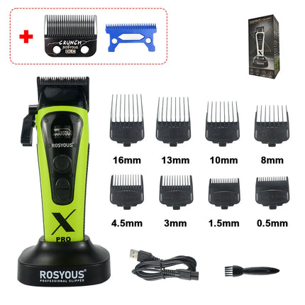 ROSYOUS RS-888C KM-1595 JC-10000 External Rotor Brushless Motor Men Electric Hair Clipper Kit 8000RPM Professional Hair Trimmer