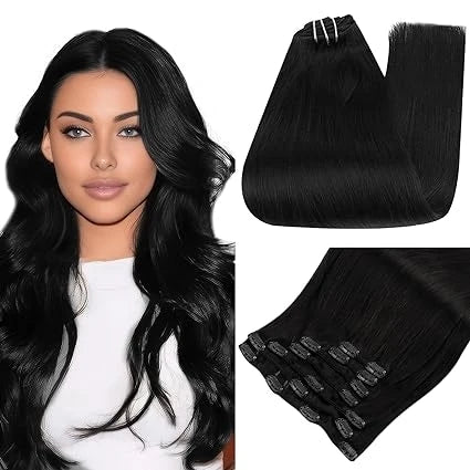 Full Shine Clip in Hair Extensions Human Hair Balayage Color Double Drawn Large Weight 150G Thicker Brazilian 100% Human Hair