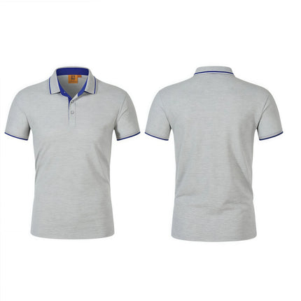 Ice Silk Short Sleeve T-Shirt Summer Work Uniform Logo Printed  Team Culture Polo Shirt  Fashion for Men and Women