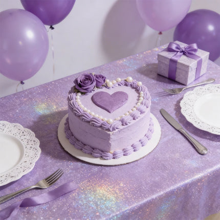 Purple Laser Disposale Tablecloth Happy Birthday Party Decoration Wedding Party Aluminum Film Table Cover Baby Shower Supplies