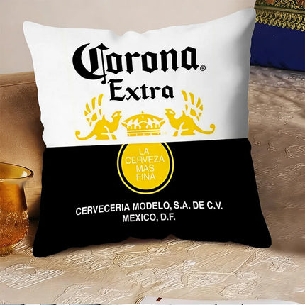 Hot Beer Pillow Covers Cartoon Sofa Decorative Home Double-sided Printing Short Plush Cute Cushion C-Corona E-Extra Cover