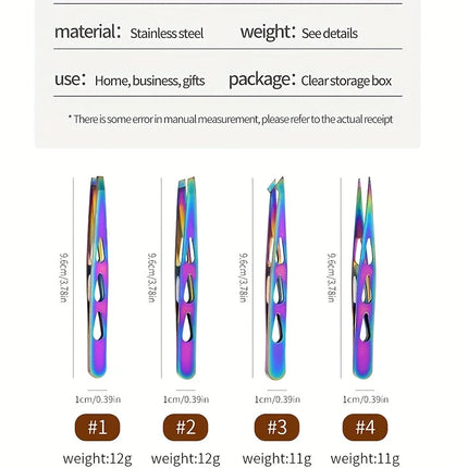 Professional Tweezers for Eyebrows & Beards Stainless Steel Precision Tweezers with Ergonomic Handle Eyebrow Clip