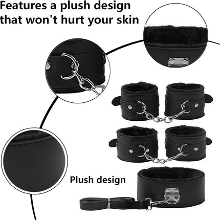 Bondage Kit For Adult Couples Cosplay Handcuffs Hemp Rope Mask Party Role Play Accessory Set