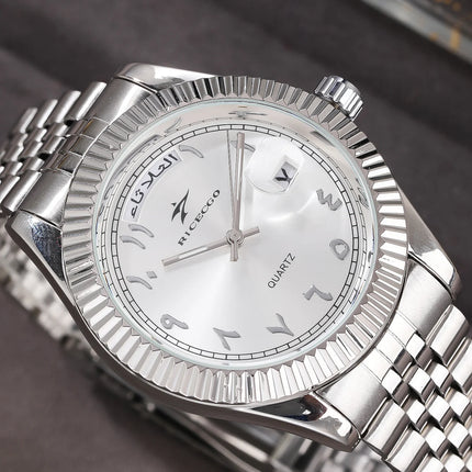Business Mens Watches Stainless Steel Luxury Quartz Movement Wristwatch Clock Casual Chronograph for Holiday Couple Gift