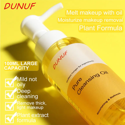 100ML Cleansing Oil with Plant Extracts Deep Pore Cleansing Moisturizes Reduces Blackheads Makeup Remover for Face Skin Care