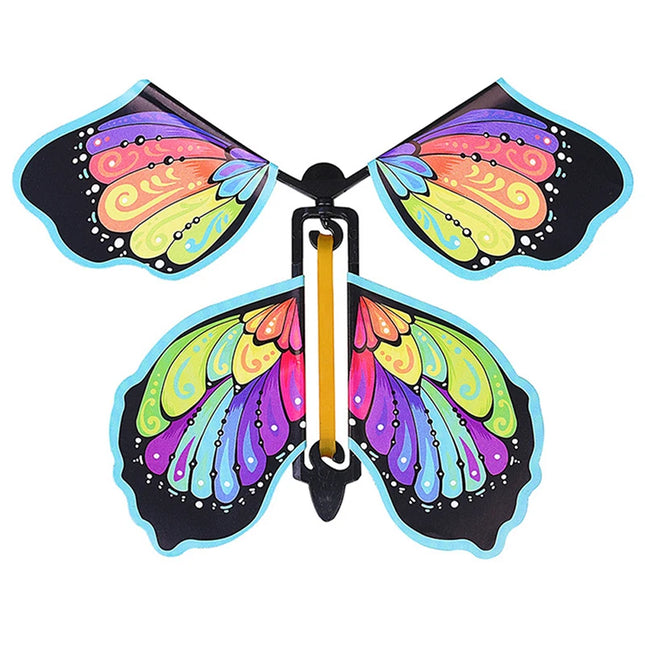 10 Magic Clockwork Flying Butterfly Surprise Box Explosive Box in Book Rubber Band Driven Magic Fairy Flying Toy Surprise Gift