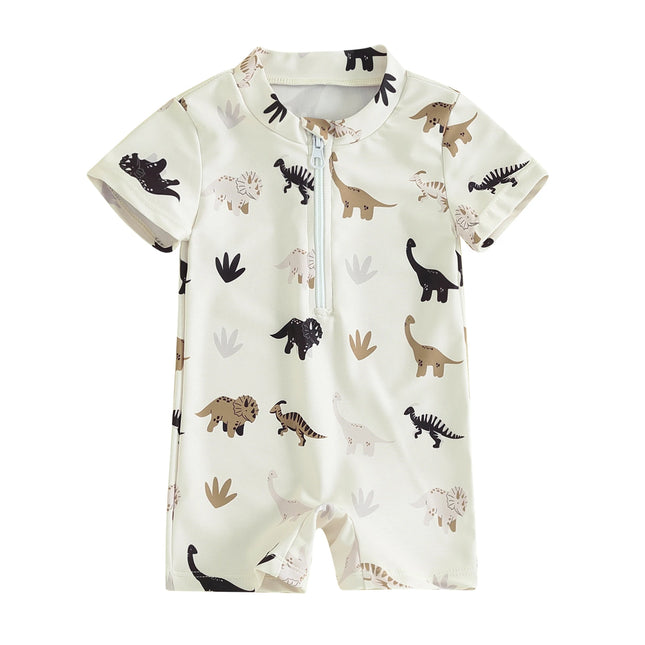 ma&baby 0-3Y Newborn Infant Toddler Baby Boy Girl Swimsuit Dinosaur Coconut Tree Short Sleeve Swimwear Beachwear Bathing Suit