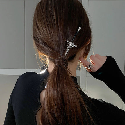 New Punk Metal Sword Hair Stick Chinese Simple Hair Pins for Women DIY Chopstick Hairstyle Design Tools Jewelry Accessories Gift