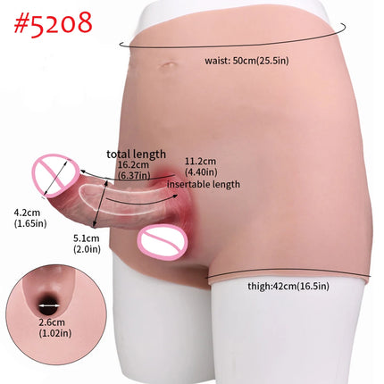 FAAK Wearable Black Penis Sleeve Silicone Panties Strap On Dildo Harness Hollow Dildo Realistic Cock Enlarger Sex Toys For men