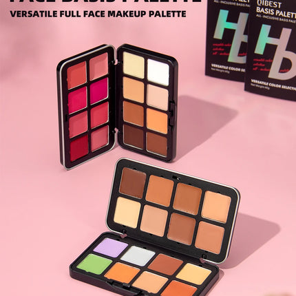 QIBEST 16 Colors Box Blusher Plate Multi-Color Cream Blush Plate Concealer Contour And Highlighter Palette Makeup Blush Face