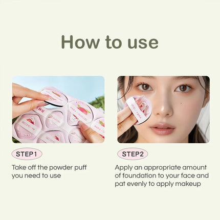 GECOMO 8 PCS Peach Powder puff Series Super Soft Wet And Dry Dual-use Skin-friendly Makeup Sponge