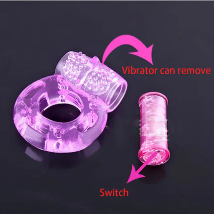 2pcs Finger Vibrator Ring Elastic Silicone Penis Vibrating Clitors Massager Masturb Cockring Toy Sex Toys,Adult Products for Men