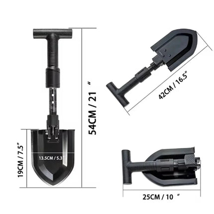 Portable Multifunctional Folding Shovel Foldable Telescopic Shovel for Hiking Camping Outdoor Survival Garden Hand Tool Camp