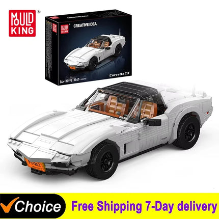 1347Pcs Technical C3 Vintage Car Building Block Assembly Oldtime Super Sport Car Brick Set Toys For Kids Christmas Gifts