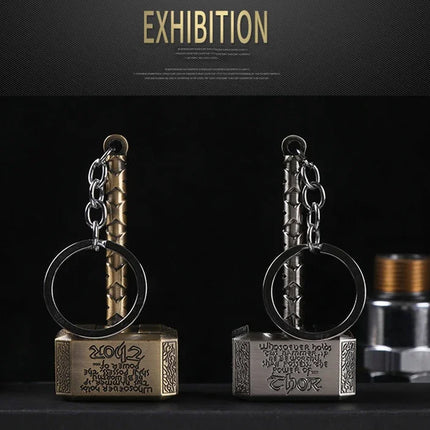 Creative Windproof USB Electric Rechargeable Lighter Thor Hammer Zinc Alloy Flameless Keychain Lighter Men's Smoking Gift