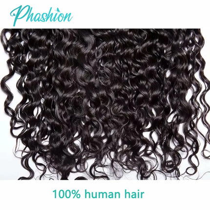 Phashion Water Wave 13x4 Lace Frontal Transparent Swiss 4×4 Closure Pre Plucked Ear to Ear Brazilian Human Hair For Black Women