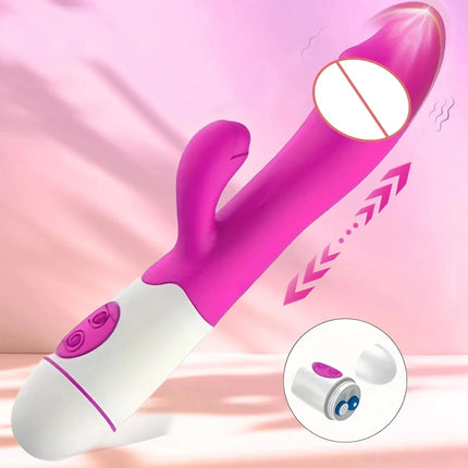 Powerful Rabbit G Spot Vibrator Female Dildo Clitoris Stimulator Penetration Vagina Massage Masturbator Adult Sex Toys for Women