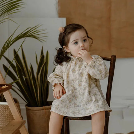 2024 Cute Floral Baby Girl Dresses Cotton Newborn Girl Romper Toddler Girl Clothing