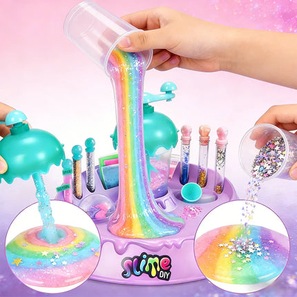 Super Dreamy Slime Set, Children's DIY Crystal Slime Toy, Magical Slime Shaker Cup, Fluffy Crystal Slime Material Pack, Slime Making Workshop Shaker Powder Version, Educational Handmade Gift, Princess Style, Girls' Favorite S