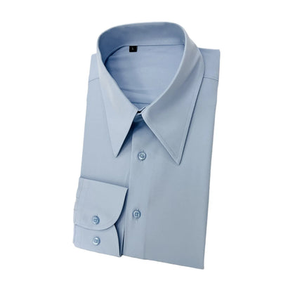 2025 New High Quality Spread Collar Men's Shirt Wrinkle-Free Long Sleeve Slim Fit Business Casual Vintage Office Wear Men Shirts