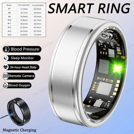 2026 Smart Ring Bluetooth Call Heart Rate Blood Pressure Monitor Men Women Smartring 5ATM Waterproof Health Multi Sports Rings