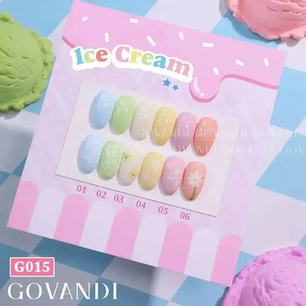 High-end Cream Milk 6pcs Gel Nail Polish Set 15ml Soak Off UV LED Gel Varnishes With Free Color Card For Nail Salon Lacquer 15ml