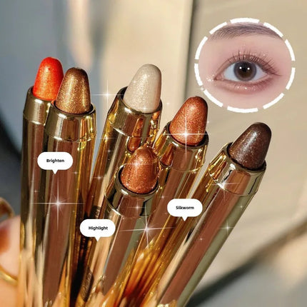 1Pcs Shimmering Highlight Stick Lazy Glitter Eyeshadow Pencil for Bright Eyes Dazzling Effect Makeup Highlighter Cosmetics White