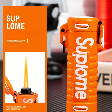 New Outdoor Windproof Pendant Inflatable Lighter Fashion Letter Jet Flame Strong Firepower Portable Lighter Men's Gift