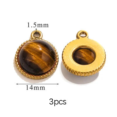 2-5pcs Stainless Steel Water Drop Butterfly Cross Natural Stone Pendant DIY Fashion Jewelry Accessories Manufacturing Supplies