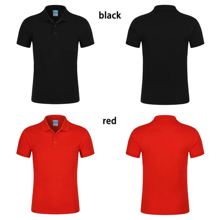 POLO shirt Men's Solid Color Short Sleeved top Team Clothing Customization Red Orange and Other Colors Customization