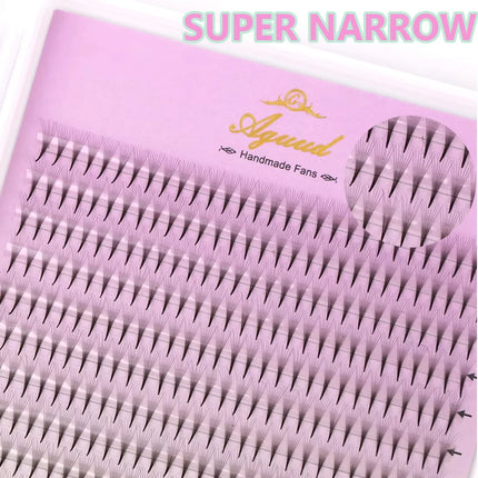AGUUD New Style Super Narrow Thin Pointy Base Premade Lash Fans 4D 5D 6D 7D 8D XL Tray PBT Russian Volume Lashes Extension Fans