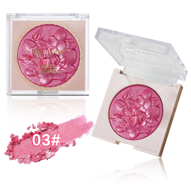 Pearlescent Shimmer Blush Powder, Single Color Blush, Fine Powder, Improves Skin Tone, Blush Without Powder Fall-out