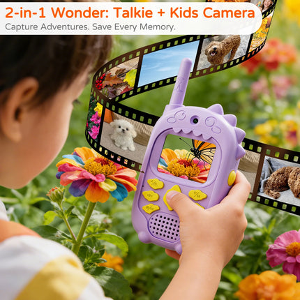 2PCS Video Kids Walkie Talkie Toy with Display 2.0'' Screen Dual Camera Two Way Receiver Electronic Interphone for Children Gift