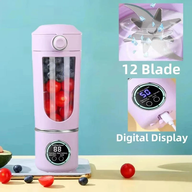New Portable Juice Maker Blender for Shakes Smoothies 700ML Multiple Colors 12-Blades Fast Mixing 2-in-1 Blender Bottle Juicer