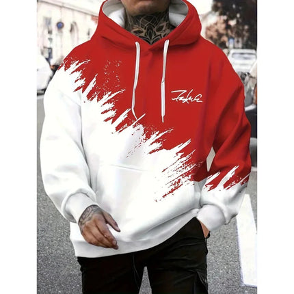 Casual and fashionable men's hoodie and kangaroo pocket casual long-sleeved hoodie for outdoor use