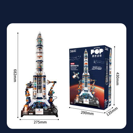 JAKI space exploration series, Dawn advanced super rocket core module building blocks assembly model, boy's birthday gift toy