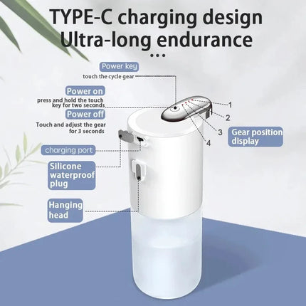 P12S Intelligent Automatic Induction Foam Soap Dispenser 400ml Washing Electric Hand Sanitizer Machine For Household