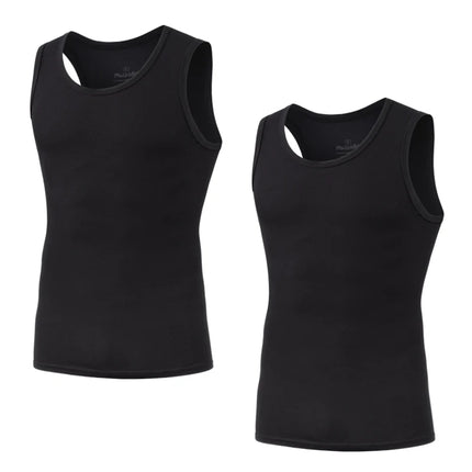 2Pcs/Pack Men's Tank Top Sleeveless Gym T-Shirt Man Vest Solid Color Compression Undershirts Men Tops High-Quality Bamboo Fiber