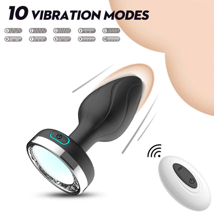 Remote Control Luminous Color Silicone Anal Plug Sex Toys Vibrator for Women 7 Vibration Butt Plug Female Masturbation Massager