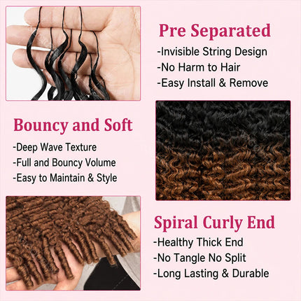 Golden Brown Highlight Miracle Knots Crochet Bundles Human Hair For Braids Burmese Curly With Spiral Curly End Feather Bulk Hair