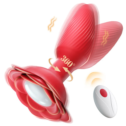 360° Rotation Vibrating Butt Plug Prostate Massager Remote Control Anal Vibrator Anal Plug with LED Anus Sex Toy for Man Gay
