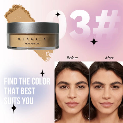 Pink Glitter Setting Powder 4 Color Long Lasting Oil Control Pearlescent Natural Face Matte Shimmer Loose Powder Makeup Cosmetic