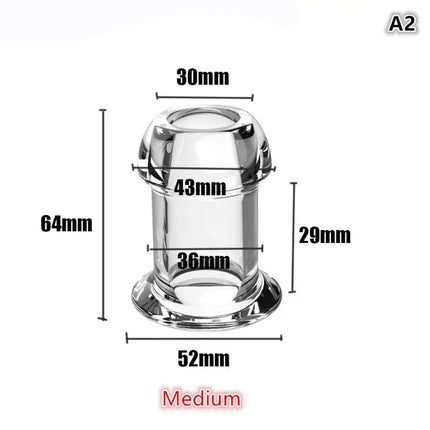 Transparent Hollow Speculum Anal Beads Butt Plug withStopper Expander Tunnel forAnus Dilation Peeking Adult Toy for Women MenGay