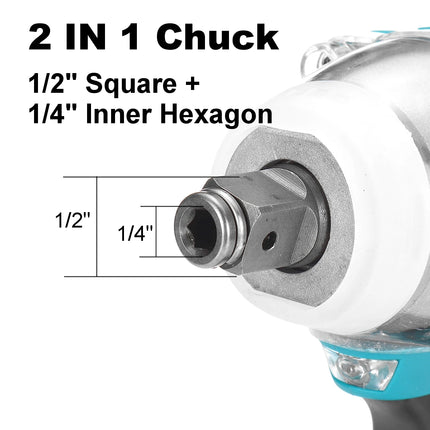 520N.M Brushless Electric Impact Wrench Cordless Electric Wrench 1/2 inch Screwdriver Power Tools for Makita 18V Battery Pins
