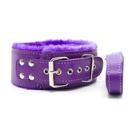 Bdsm Collar Leather And Leash Plush Bondage Sex Necklace Fluffy SM Toys Restraints Sex Toys For Women Couples Adults Games