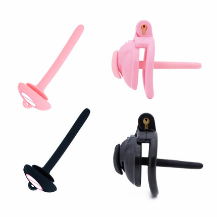 Soft Catheter Chastity Cage Accessories Male CB Lock Silicone Urine Plug Disassembly SM Pseudo Female Lock Sex Toys