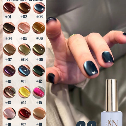 10ML 1-10PCS Hot Selling Blue Nails Glass Bead Whitening Deep Blue Magnet Cat Eye Nail Polish Gel French Tip Nails Nail Supplies